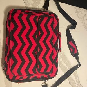 Black and Pink Zigzag Laptop Briefcase